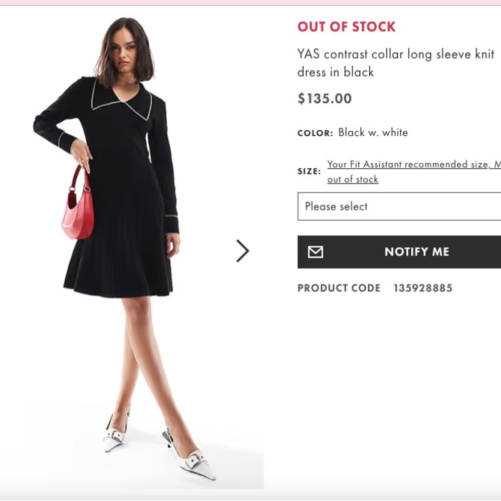 YAS Collar Long Sleeve Knit Dress
